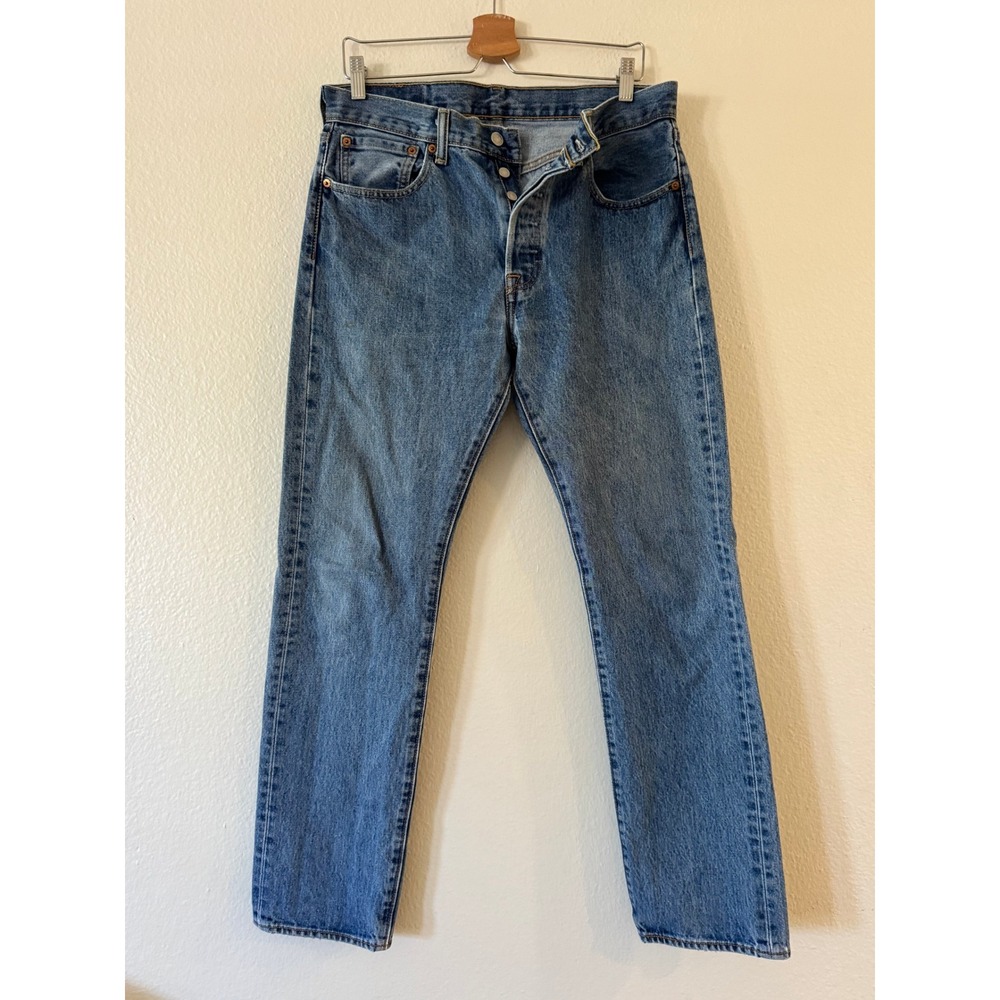 Levi's 501 Original Fit Straight Leg Button Fly Jeans 32x32 Blue Denim Excellent